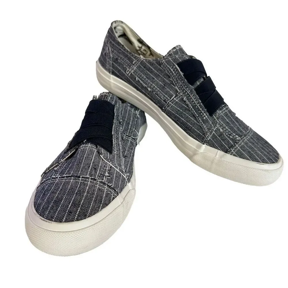 Blowfish Malibu Marley Slip-On Low Top Sneakers Gray stripe  Women’s Size 9‎ - Picture 2 of 12